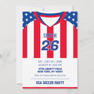 Invitación de cumpleaños con jersey personalizado 
