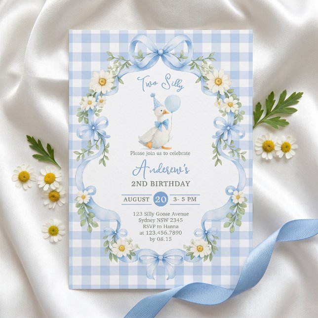 Invitación de cumpleaños con lazo azul de Dos Gans (Subido por el creador)
