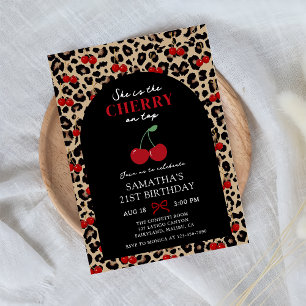 Invitación de cumpleaños con leopardo guepardo y c