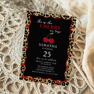 Invitación de cumpleaños con leopardo guepardo y c