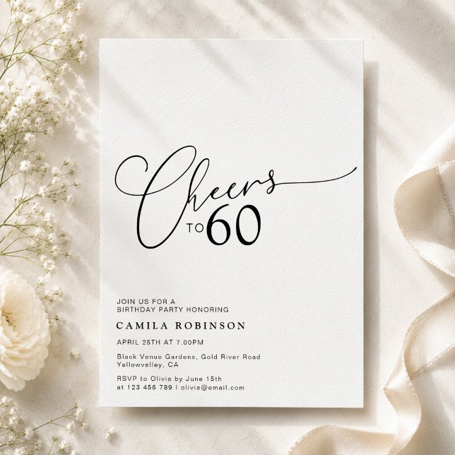 Invitación de cumpleaños con letra moderna para cu (Subido por el creador)