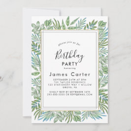 Invitación de cumpleaños con letra moderna y elega