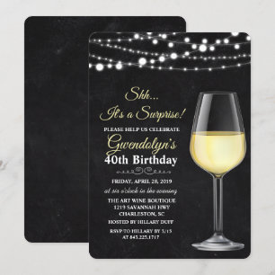 Invitación de cumpleaños con luces de cuerda para