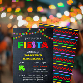 Invitación de cumpleaños con luces de fiesta