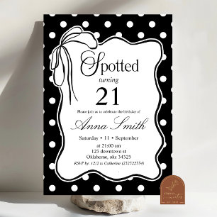 Invitación de cumpleaños con lunares