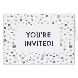 Invitación de cumpleaños con lunares de acuarela d