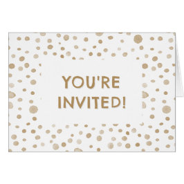 Invitación de cumpleaños con lunares de acuarela y