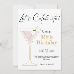 Invitación de cumpleaños con Martini