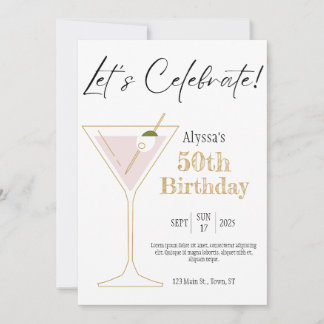 Invitación de cumpleaños con Martini