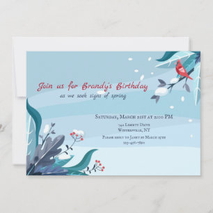 Invitación de cumpleaños con nieve derretida