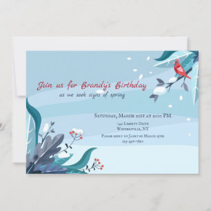 Invitación de cumpleaños con nieve derretida