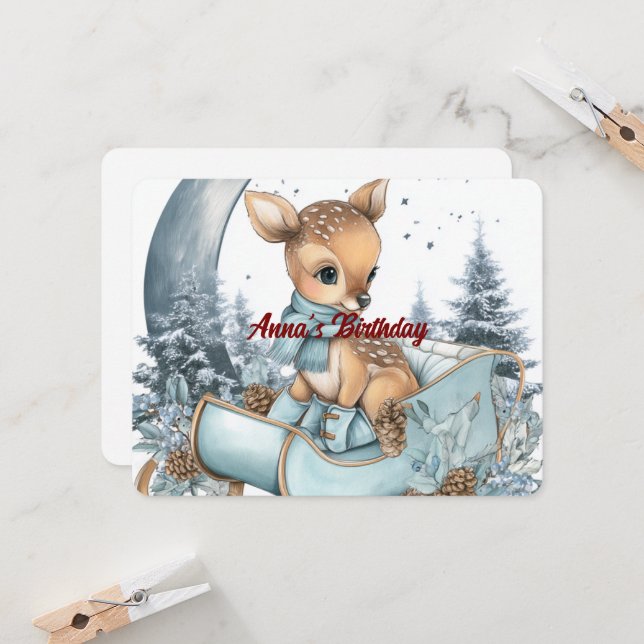 Invitación de cumpleaños con nombre personalizado  (Anverso/Reverso In Situ)