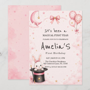 Invitación de cumpleaños con nubes rosadas soñador