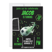 Invitación de cumpleaños con objetivo deportivo de