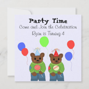 Invitación de cumpleaños con osito de peluche