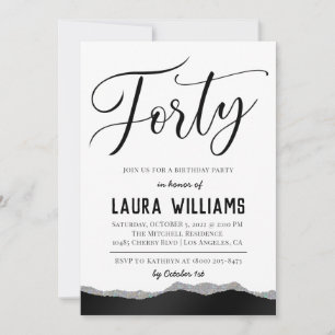 invitación de cumpleaños con palabra de guión 40