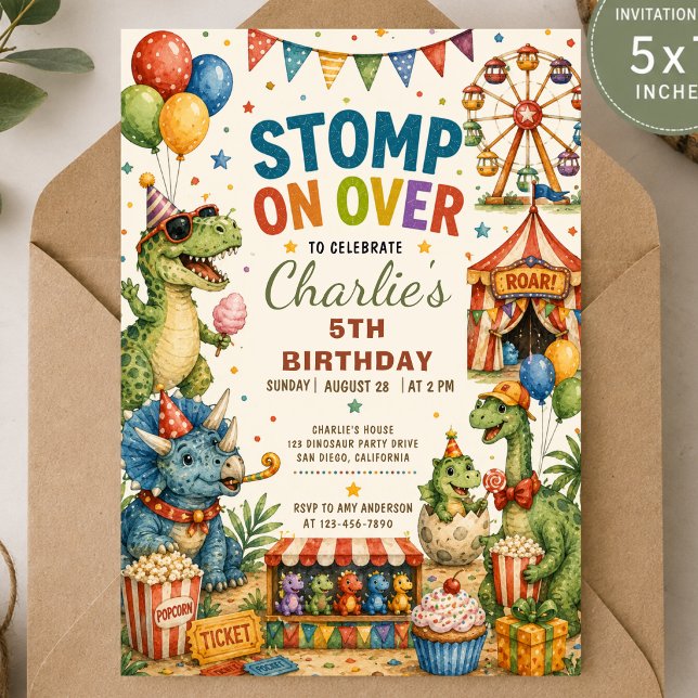 Invitación de cumpleaños con palomitas de carnaval (Subido por el creador)