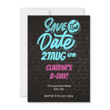 Invitación de Cumpleaños con Pared de Ladrillo de