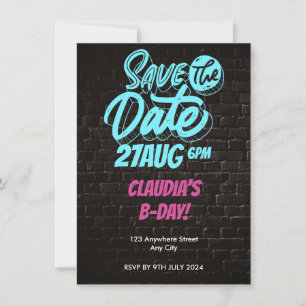 Invitación de Cumpleaños con Pared de Ladrillo de