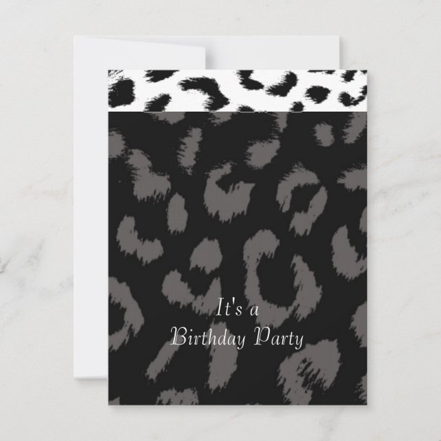 Invitación de cumpleaños con patrón de leopardo ne (Anverso)