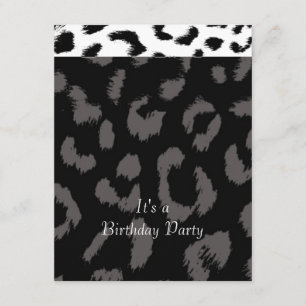 Invitación de cumpleaños con patrón de leopardo ne