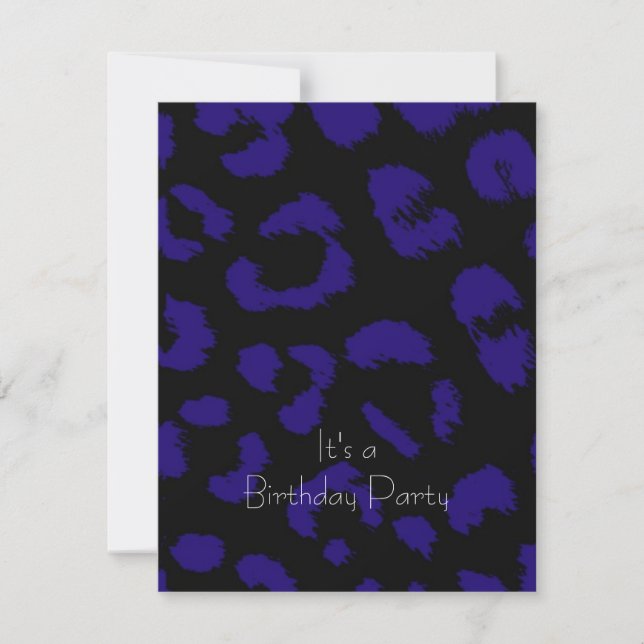 Invitación de cumpleaños con patrón de piel de leo (Anverso)