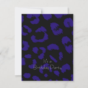 Invitación de cumpleaños con patrón de piel de leo