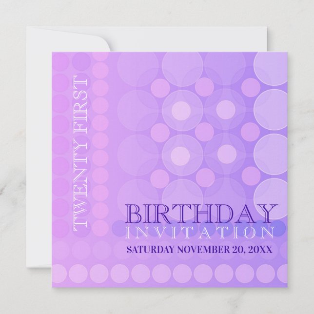 Invitación de cumpleaños con patrón funky de punto (Anverso)