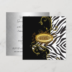 Invitación de cumpleaños con piel de cebra