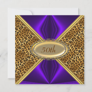 Invitación de cumpleaños con piel de leopardo