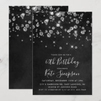Invitación de cumpleaños con pizarra de diamantes