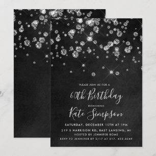 Invitación de cumpleaños con pizarra de diamantes