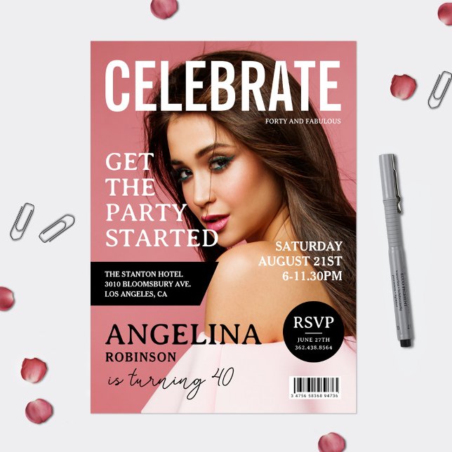 Invitación de cumpleaños con portada de revista Ce (Subido por el creador)