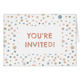 Invitación de cumpleaños con puntos de acuarela An