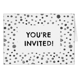 Invitación de cumpleaños con puntos de acuarela de
