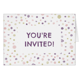 Invitación de cumpleaños con puntos de acuarela de