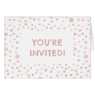Invitación de cumpleaños con puntos de acuarela de