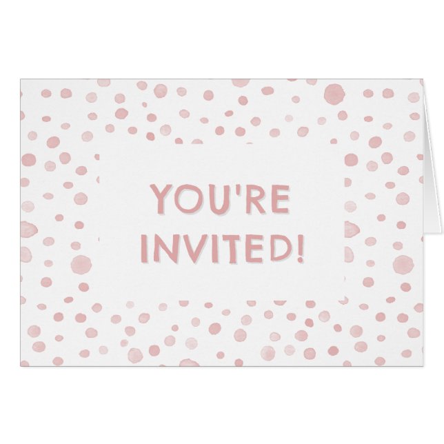 Invitación de cumpleaños con puntos de acuarela de (Anverso (Horizontal))