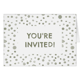 Invitación de cumpleaños con puntos de acuarela Sa