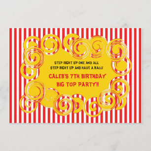 Invitación de cumpleaños con remolinos divertidos 