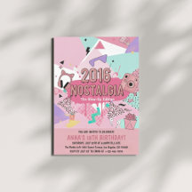 Invitación de cumpleaños con resplandor nostálgico