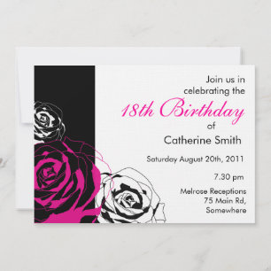 Invitación de cumpleaños con rosa