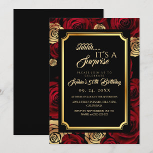 Invitación de cumpleaños con rosas negras de Borgo