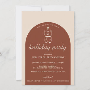 Invitación de cumpleaños con sombrero de fiesta de