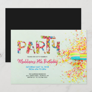 Invitación de cumpleaños con sprinkles
