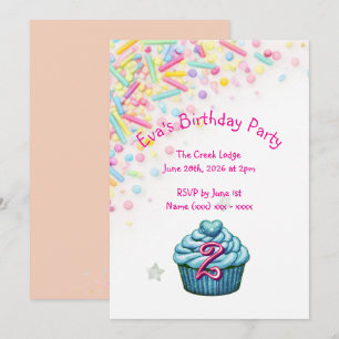 Invitación de cumpleaños con sprinkles coloridos