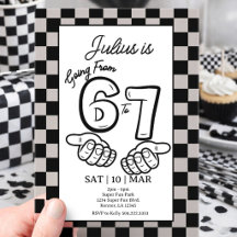 Invitación de cumpleaños con tablero de ajedrez ne