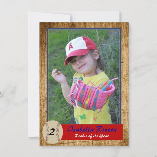 Invitación de cumpleaños con tarjeta de novato de  (Anverso)