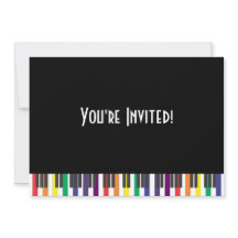 Invitación de cumpleaños con teclas de piano arcoí
