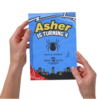 Invitación de cumpleaños con tema de araña - Fiest